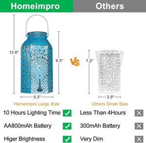 Ngoài trời năng lượng mặt trời LED Đèn lồng không thấm nước Peacock vườn trang trí nội thất với điều khiển từ xa & Dimmable cho sinh nhật/ngày của mẹ quà tặng 2 gói - Product Image 6
