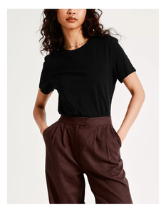 Look cool sans effort fabrication de mélange de lin doux au toucher Pantalon taille haute en lin coupe détendue et respirante - Product Image 6