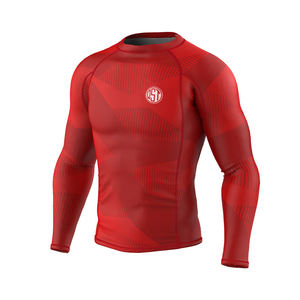 QST alta calidad MMA Rash Guards manga larga diseño personalizado lavado Unisex artes marciales mixtas deportes camisetas Jiu Jitsu Kimono - Product Image 1