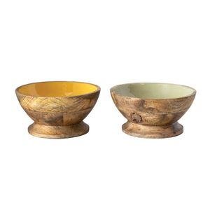Cuenco de madera de la mejor calidad con acabado antiguo para uso doméstico y en la cocina, Juego de 2 cuencos para servir - Product Image 5