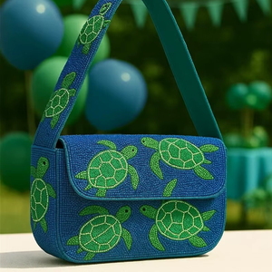 Sac de tortue de mer perlé, sac à bandoulière tortue, pochette perlée à la main, sac Animal océan, sac à main perlé Sea Life, - Product Image 2