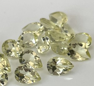 Cuarzo Limón Natural en Forma de Pera, Corte Facetado de 5x7mm, Calidad AAA - Cuarzo Limón Natural de Primera Calidad - Product Image 1