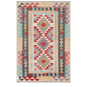 Alfombra Kilim de Maimana, Afganistán, 182 x 124 cm, Alfombras y Juegos de Alfombras - Product Image 1