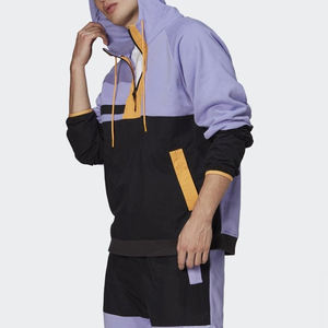 Bulk Quantity <b>Men</b> Half Zip Color Block <b>Hoodies</b> for Street Wear <b>Lightweight</b> Cotton Polyester <b>Men</b> Half Zip <b>Hoodies</b> - Product Image 3
