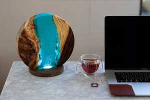 Décoration d'intérieur Lampe en époxy Artisanat en résine fait à la main Diverses lumières nocturnes Microlandscape Lampe de table Ornement unique Meilleurs cadeaux pour les amis - Product Image 6