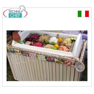 อุปกรณ์ทำความเย็นสำหรับครัวเชิงพาณิชย์ ตู้โชว์ไอศกรีมแบบตั้งโต๊ะพร้อมฝาปิด - Product Image 2