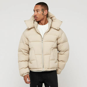 Manteau épais bouffant d'hiver de haute qualité personnalisé OEM pour hommes Nouvelles vestes en duvet amples col montant en toile Style High Street - Product Image 2