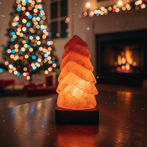 Lámpara de Sal del Himalaya con Forma de Pino, Decoración Artesanal de Sal Rosa, Luz Nocturna de Cristal Natural, Adorno Único para el Hogar - Product Image 5