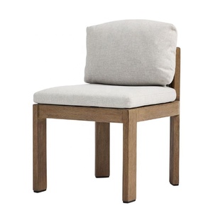 Silla minimalista moderna de madera para restaurante con asiento de espuma gruesa y respaldo de tela suave, diseño funcional y estético - Product Image 4