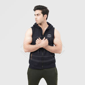 Men <b>Sleeveless</b> <b>Hoodie</b> Soft Breathable Polyester/Cotton Material Customizable Print Design for Gym Fitness Winter Outdoor - Product Image 1