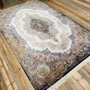 Alfombra Turca Vintage de 6.4x9.9 pies (195x303 cm), Alfombra de Lana Azul con Diseño Floral - Product Image 2