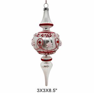 Ornements de Noël en verre rouge et blanc, classiques, soufflés à la main, décorations de sapin de Noël en couleur pleine, en provenance d'Italie - Product Image 5