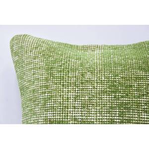 Oreiller en laine verte Kantha mosaïque Paisley Patchwork 18x18 pouces tissé avec motif vintage - Product Image 2