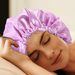 New Design Satin <b>Bonnet</b> Custom Logo Hair Satin Sleeping <b>Bonnets</b> With Logo High Quality manufacturing hair cover - Product Image 5