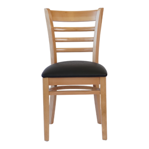 Sedia da Bar/Sala da Pranzo in Legno Stile Fattoria Contemporanea con Seduta in Pelle PU - Product Image 1