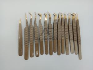 High Quality Full Set of Eyebrow Eyelash Tweezers <b>Light</b> Weight Lash Tweezers with <b>Pointed</b> Fiber Tip Stainless Steel Nano Tip - Product Image 4