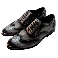 Chaussures plates décontractées élégantes pour hommes en similicuir PU de luxe, peintes à la main, patinées, imperméables et légères, pour l'automne, l'hiver, le printemps et les mariages