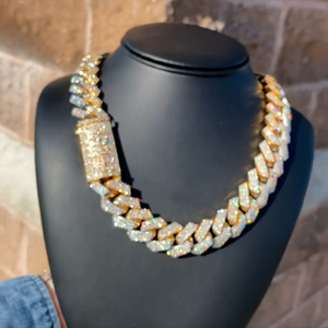 Coupe 50 carats Moissanite plaqué rhodium cubain lien chaîne fête mariage anniversaire cadeau pour hommes 18mm bijoux fins 925 Sterling - Product Image 1