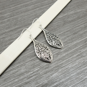 Pendientes de gancho de Plata de Ley 925 lisos de moda bohemia de gama alta de lujo fino de moda pendientes hechos a mano de diseño moderno - Product Image 2