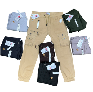 2025 nuevos pantalones Cargo para hombre Pocket Track Joggers Hop pantalones de chándal masculinos cintas Jogger producto de la mejor marca de la India - Product Image 4