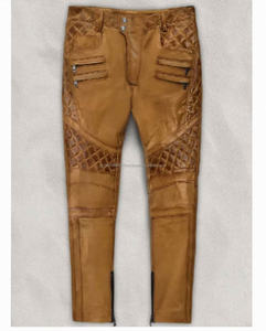 Pantalon en cuir unisexe coupe slim pour homme et femme, style décontracté, jean d'hiver, grande taille, imprimé personnalisé, motif droit, pour motards - Product Image 6