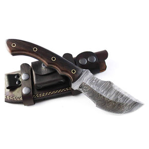 Rastreador de acero de Damasco de tamaño personalizado, cuchillo de hoja fija con mango de madera de Micarta, agarre de mano cómodo compatible con OEM - Product Image 1