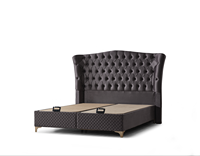 Lit moderne européen en bois massif avec mécanisme de levage et rangement, design luxueux, taille personnalisée, mobilier de chambre à coucher
