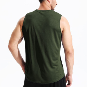 Custom Breathable Quick Dry Eco-Friendly Cotton/Polyester <b>Mens</b> Sports Gym Vest Tank Top Bodybuilding <b>Singlet</b> - Product Image 2