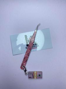 Professional Stainless Steel 45 Degree Eyelash Tweezers High Precision with Colorful Printed Handle Salon Quality - Product Image 4