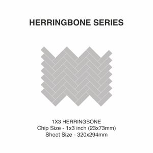 Dura Deco Mosaic 320x294mm Carreaux de mosaïque gris acier 73mm Carreaux de mosaïque en porcelaine à chevrons pour élévation Villa Banglow - Product Image 2