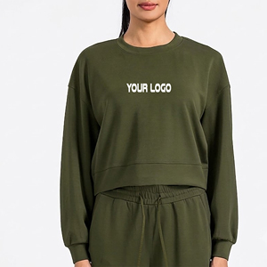 Sweat-shirt à col rond en molleton 100 % coton, coupe décontractée, prix de gros abordable, logo brodé personnalisé, respirant - Product Image 1