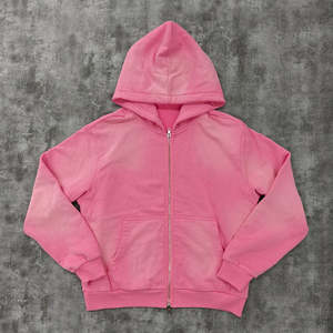 Jersey de calidad superior 2025, Sunfade Sudadera con capucha, ajuste informal, talla XS, cuello con capucha, estética lavada, sensación acogedora, colores sólidos desteñidos - Product Image 5