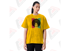 T-shirt élégant pour femmes lavé à l'acide confortable à la mode écologique hauts d'été en Denim Batik velours côtelé appliques perles 100% - Product Image 3