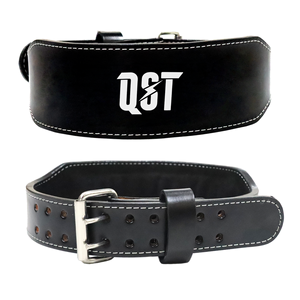 Ceinture de soutien lombaire réglable en cuir de vache robuste antidérapante avec boucle à double languette pour la musculation et l'entraînement de force - Product Image 1