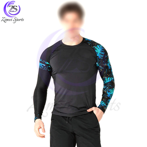 Écologique Faites Votre Propre 2025 Meilleure Qualité MMA Rash Guard Digital Imprimé Tops Fitness Running Round-Neck Rash Guard Pour Hommes - Product Image 5