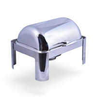 Ensemble de couvre-plats rectangulaires en acier inoxydable lourd pour buffet, nourriture utilisée, restaurant, hôtel, restauration, capacité de 6L