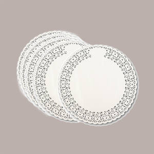 100 pièces napperons en dentelle ronde sulfurisée blanche diamètre festonné de 200mm pour la décoration de gâteaux - Product Image 3