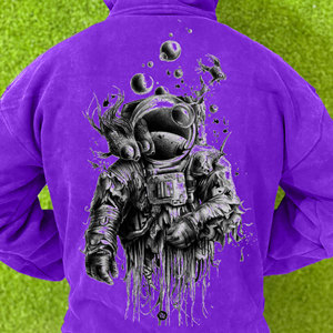 Custom Heavy Vintage Drop Shoulder Boxy Fit Sudaderas con cremallera Hombres Térmica Manga larga French Terry Zip up Sudadera con capucha y sudaderas - Product Image 5