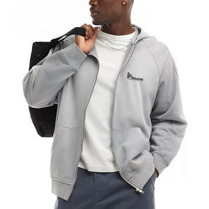 Nouveau style de manches, couleur personnalisée, logo personnalisé, sweat à capuche zippé en molleton épais, haute qualité, unisexe, 100% coton respirant - Product Image 1