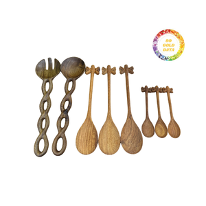 Cucharas de madera dura ecológicas de primera calidad, utensilios de servicio duraderos para cocinas saludables - Product Image 1