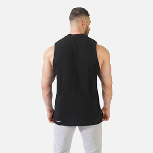 Camiseta Deportiva de Corte Profundo para Hombre, de Secado Rápido, Tejida, Estilo Urbano, Personalizable, OEM, para Gimnasio y Running - Product Image 3