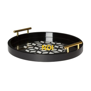 Home Hotel <b>Dinner</b> Table Decoration Serving Metal <b>Tray</b> Restaurant Hotel Supplies Serving <b>Trays</b> - Product Image 1