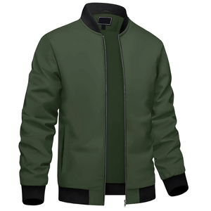 Men's Lightweight Waterproof Bomber Jacket Casual Basketball Jacket <b>Coat</b> with Pockets Windbreaker Style - Product Image 3