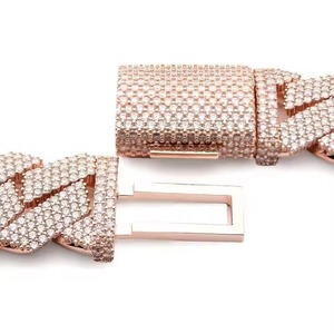 Cadena cubana de oro blanco de 14K con diseño personalizado para hombres, eslabón de diamante de corte brillante certificado GRA con collar de flores de cadera Esmeralda, regalo - Product Image 5