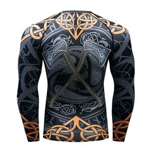 Men's Long Sleeve Breathable Quick Dry Customizable Sublimated Design Compression Rash <b>Guard</b> Shirts BJJ MMA Martial Arts Wear - Product Image 3
