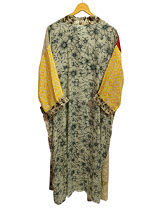 Style japonais Lounge Wear Bikini Cover Up Swim Wear Long Dress Indian Recyclé Sari Silk Kimono Night Wear Gown, - Product Image 4