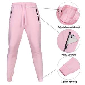 Vente en gros de pantalons de survêtement à capuche pour hommes, ensemble de 2 pièces de couleurs unies, ensembles de jogging avec logo de broderie personnalisé, survêtements pour hommes, survêtements unisexes - Product Image 4