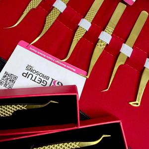 ชุดเครื่องมือต่อขนตา GETUP BROSONS IMPEX สแตนเลสสตีล พร้อมปลอกกำมะหยี่สีแดง  บรรจุภัณฑ์ชุดอุปกรณ์ความแม่นยำสูง - Product Image 6
