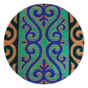 地板tekemet毛毡地毯，带手工绗缝颜色黑色橙色蓝色绿色