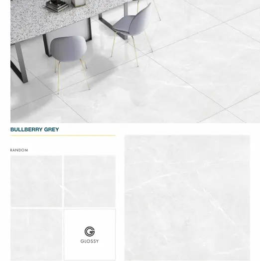 Slab tiles in 1200 x 1200mm Porcelain tiles for Flooring premium tiles in glossy surface in Bullberry Grey by Novac Ceramic